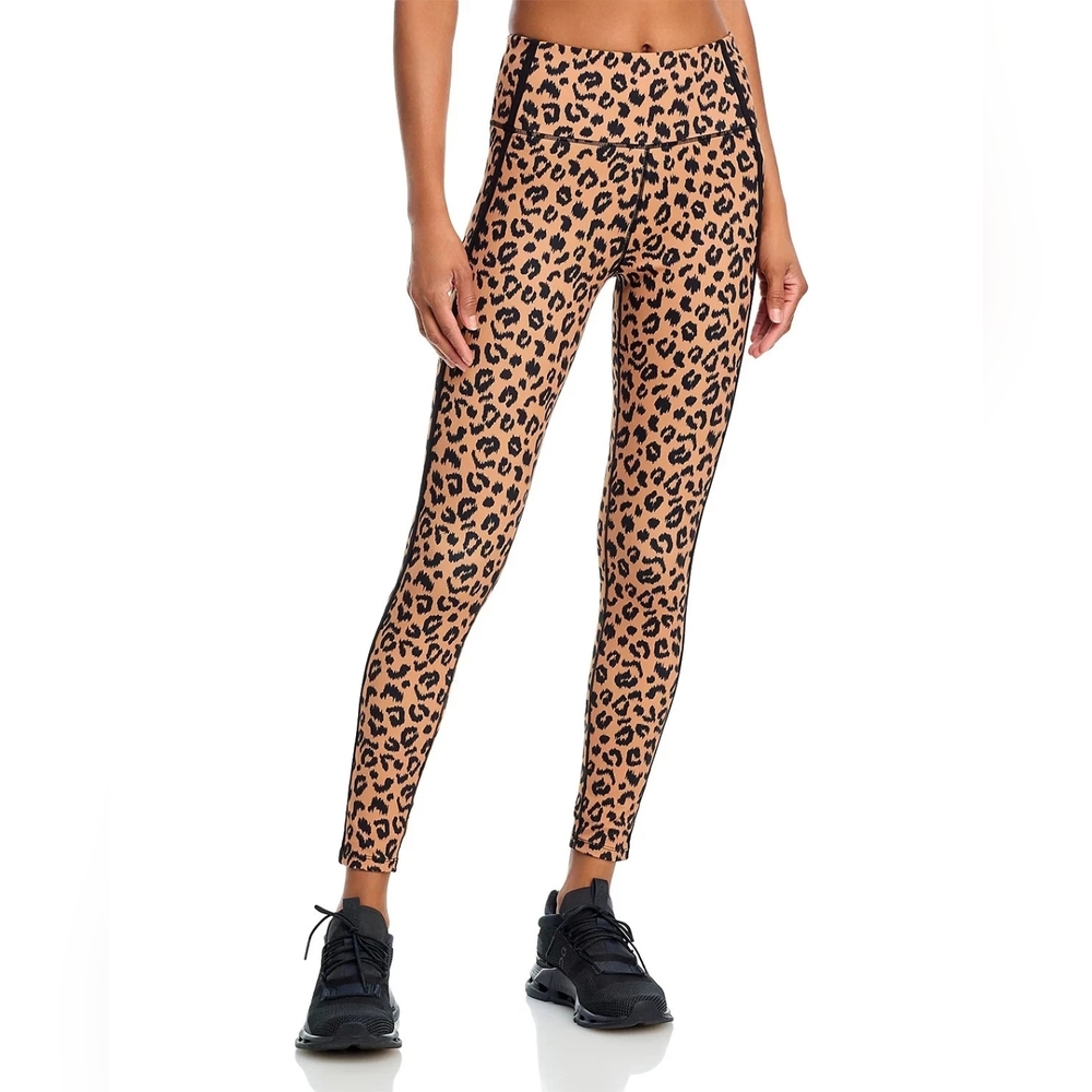 Aqua Athletic Leopard Printed Toned Out High Rise Leggings Small New